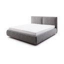 Pat matrimonial gri închis tapițat cu spațiu de depozitare cu somieră 180x200 cm Atesio – Meise Möbel