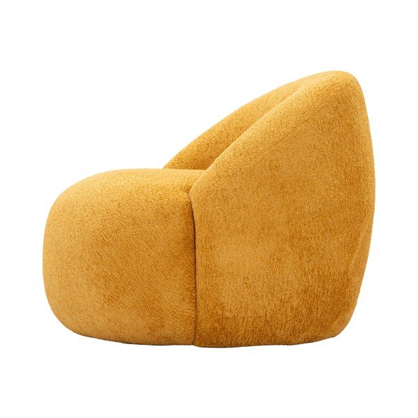 Fotoliu galben muștar cu tapițerie din țesătură bouclé Ginerva – Mauro Ferretti-image-4