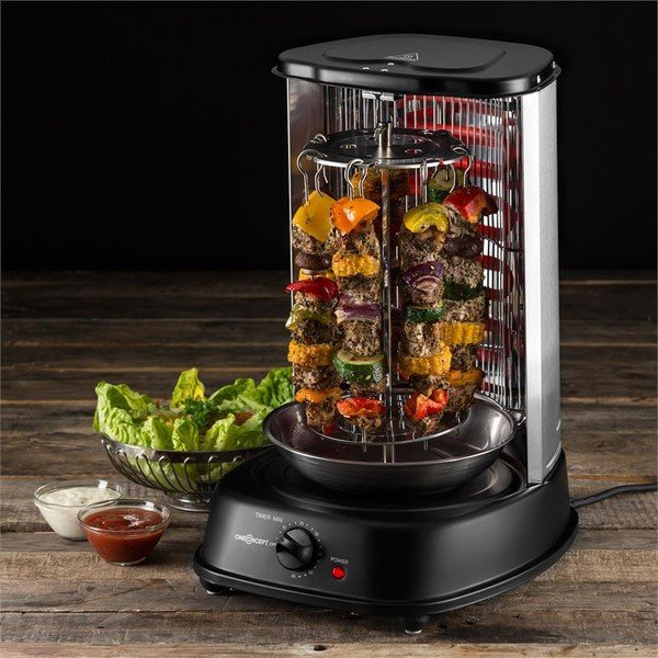 Gril pentru kebab OneConcept Master, negru-image-1