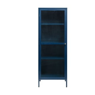 Vitrină din metal Unique Furniture Bronco, înălțime 160 cm, albastru