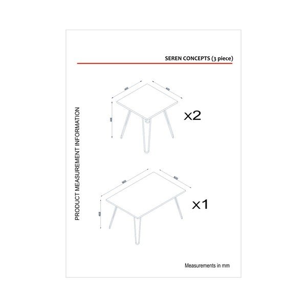 Set 3 măsuțe de cafea Seren, alb-image-1