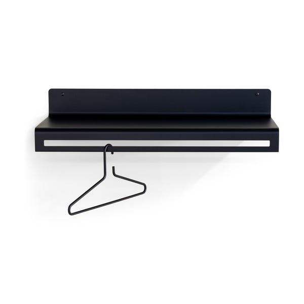 Cuier de perete negru cu raft din metal 78 cm Sway – Spinder Design-image-4