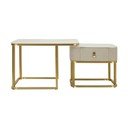 Măsuțe de cafea crem-aurii 2 buc. cu aspect de marmură 50x70 cm Beauty – Mauro Ferretti
