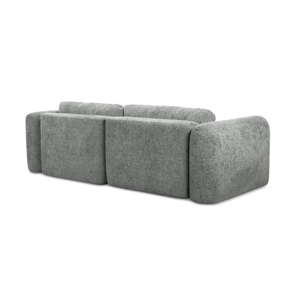 Colțar gri extensibil/cu spațiu de depozitare cu tapițerie din chenille (cu colț pe partea stângă/cu șezlong) Mele – Makamii-image-3