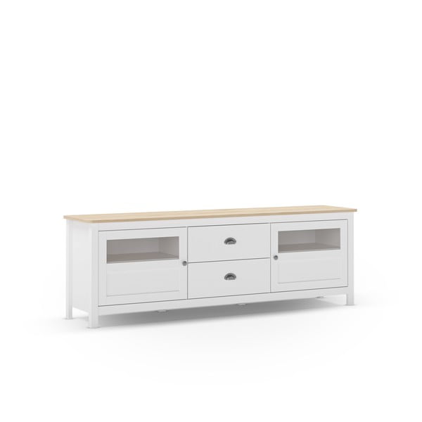 Comodă TV albă din lemn de pin 180x59 cm Misti – Marckeric-image-4