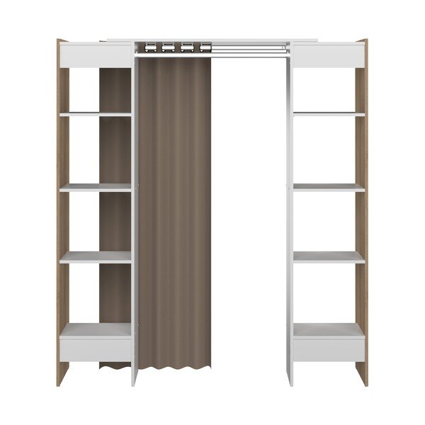 Dulap alb-maroniu cu aspect de stejar 185x182 cm Tom - TemaHome -image-3
