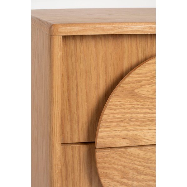 Noptieră în culoare naturală cu aspect de lemn de stejar Groove – Zuiver-image-4