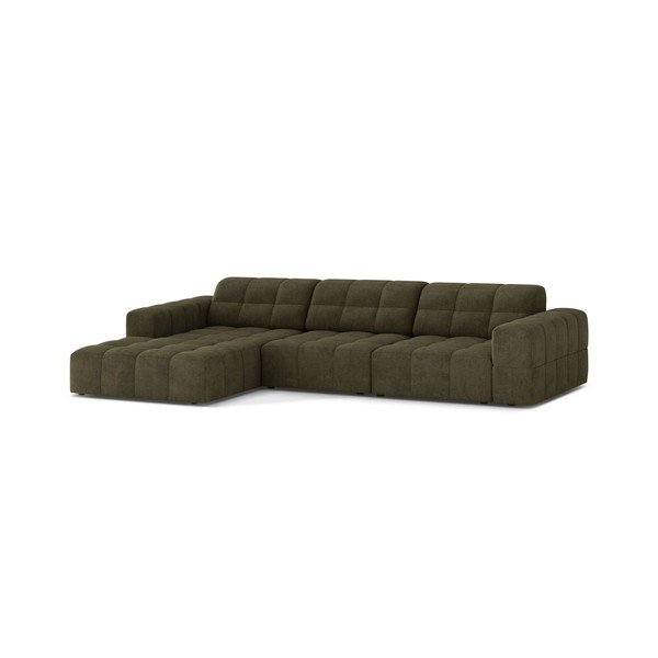 Colțar kaki cu tapițerie din chenille (cu colț pe partea stângă/cu șezlong) Chicago – Cosmopolitan Design-image-1