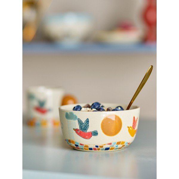 Bol pentru copii crem din gresie ø 12 cm Colorine – Bloomingville Mini-image-1