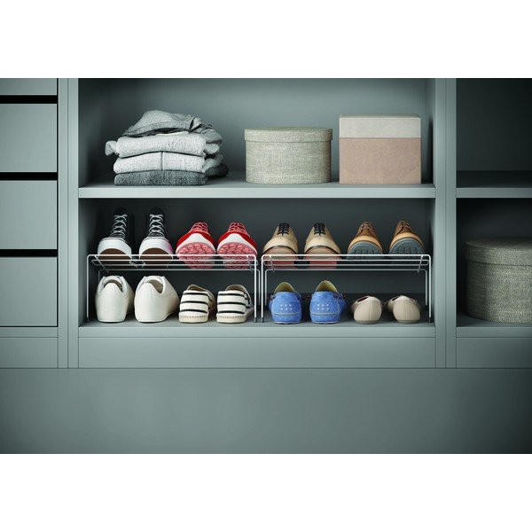 Set 2 suporturi pentru pantofi din oțel inoxidabil Metaltex Cipok, alb-image-2