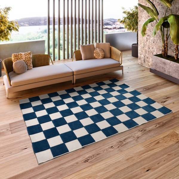 Covor pentru exterior și interior albastru/crem 160x230 cm Cuadros – Universal-image-1