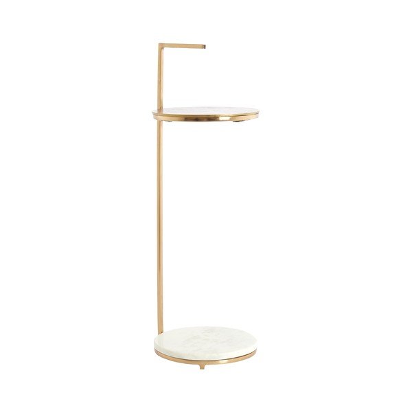 Măsuță auxiliară rotundă cu blat din marmură ø 26 cm Leda – Light & Living