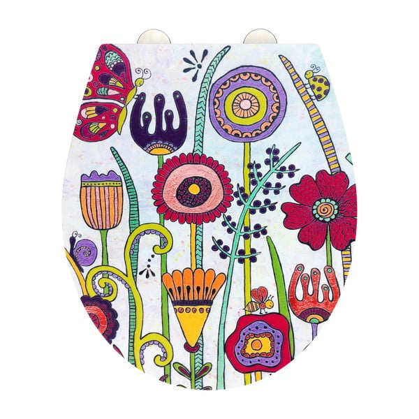 Capac WC 37 x 44,5 cm Easy-Close (cu închidere automată) Rollin'Art Full Bloom – Wenko