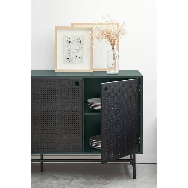 Comodă Teulat Punto, lungime 150 cm, negru-verde-image-2
