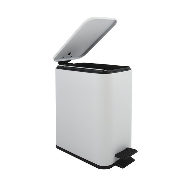 Coș de gunoi alb mat cu pedală din oțel 5 l   Erik – Spirella-image-2