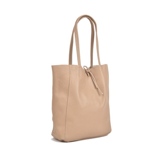 Geantă din piele Sofia Cardoni Shopper, bej-image-1