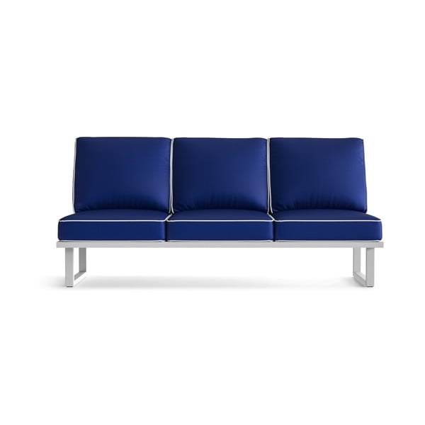 Canapea cu 3 locuri și margini albe, pentru exterior Marie Claire Home Angie, royal albastru