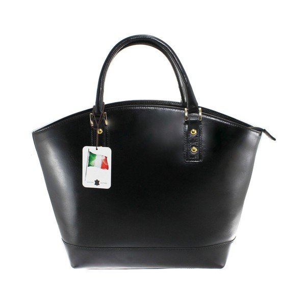Geantă din piele Chicca Borse Stefania, negru-image-3