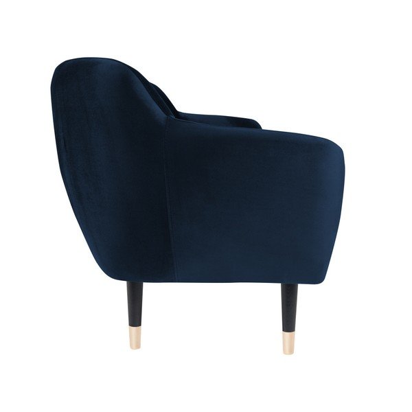 Canapea Mazzini Sofas AMELIE cu picioare negre, albastru închis, 158 cm-image-3