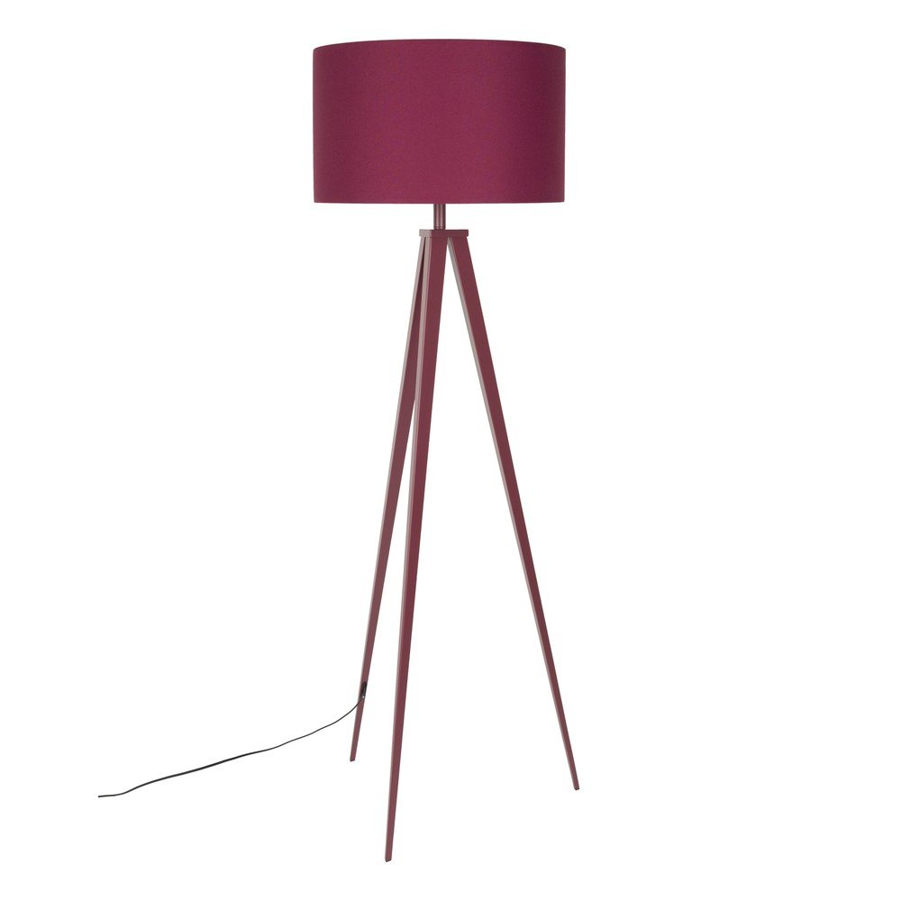 Lampadar burgundy cu abajur textil (înălțime 157 cm) Tripod – Zuiver