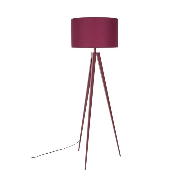 Lampadar burgundy cu abajur textil (înălțime 157 cm) Tripod – Zuiver
