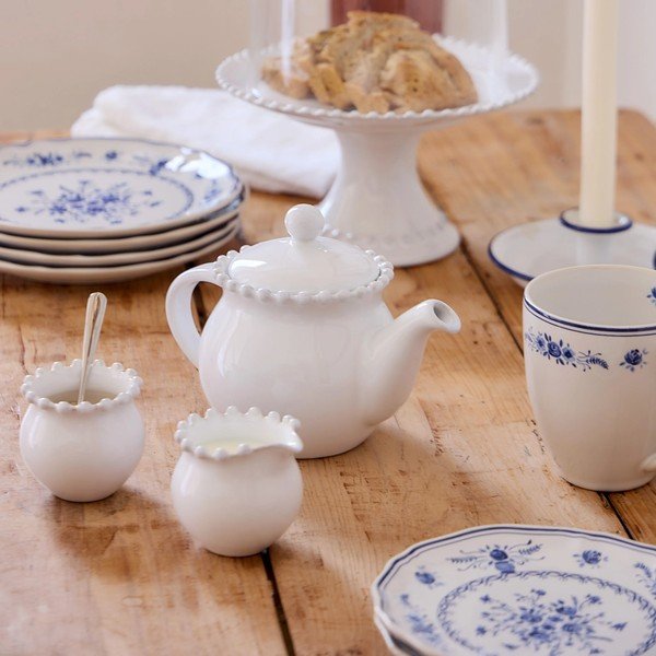 Ceainic alb cu filtru din gresie ceramică 500 ml Pearl – Costa Nova-image-3