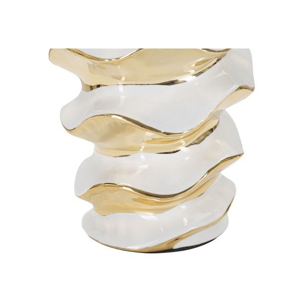 Veioză albă-aurie din ceramică cu abajur textil (înălțime 53 cm) Glam Space – Mauro Ferretti-image-4