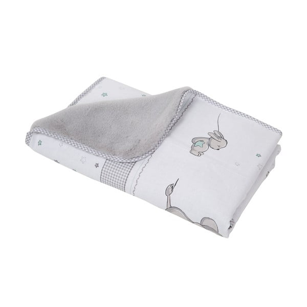 Pătură pentru copii albă/gri din micropluș/cocolino 80x80 cm Sternenzauber – Roba-image-2