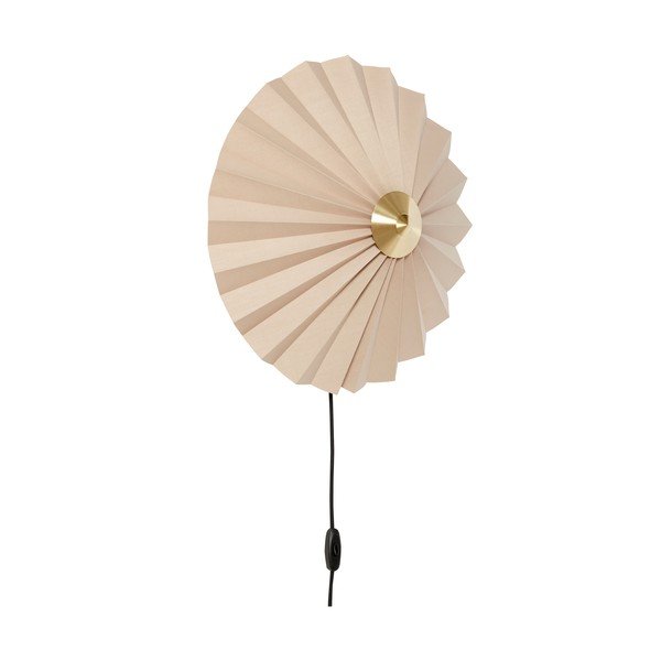 Aplică de perete bej cu alimentare la priză ø 48 cm Pliss – Hübsch-image-2