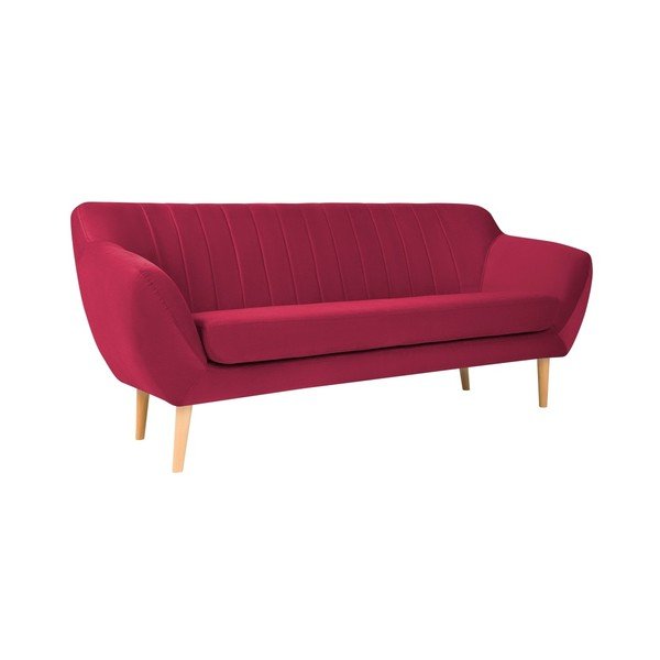 Canapea cu tapițerie din catifea Mazzini Sofas Sardaigne, 188 cm, roz închis-image-1