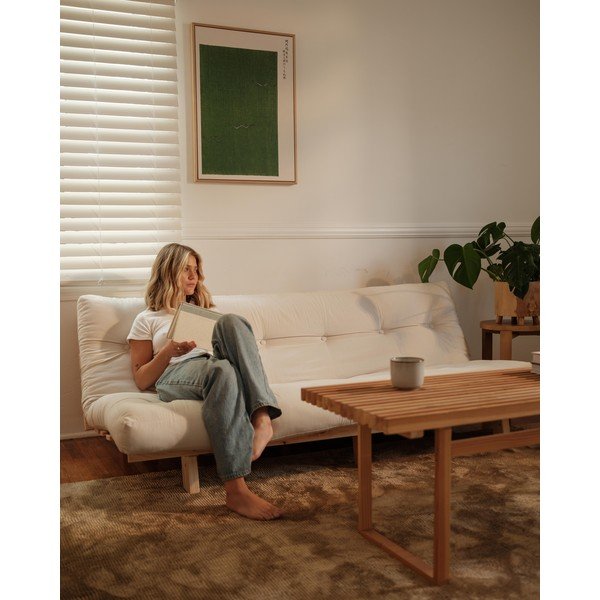 Canapea gri/bej cu tapițerie din in 200 cm Lean – Karup Design-image-1