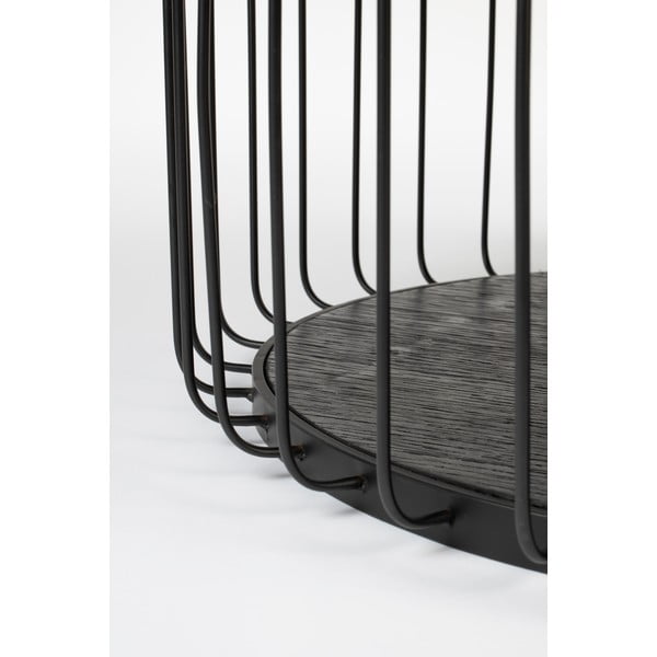 Măsuță de cafea cu blat de sticlă White Label Lance, ø 60 cm, negru-image-3