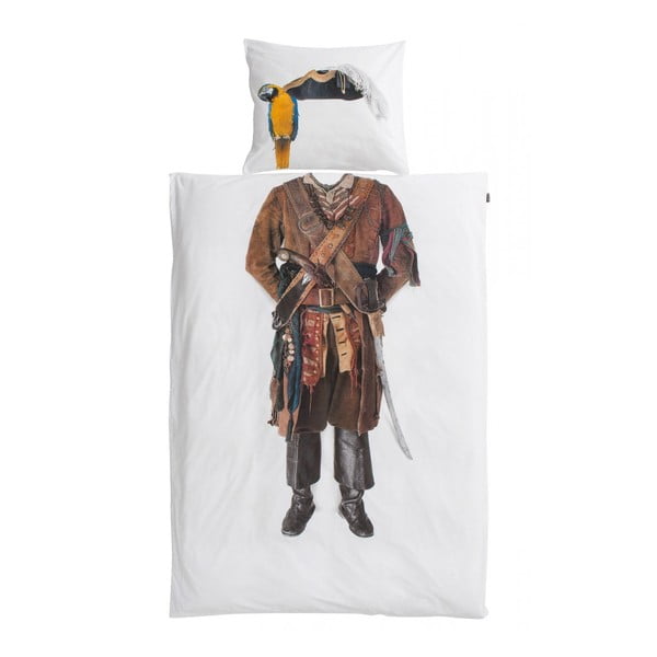 Lenjerie de pat din bumbac pentru o persoană Snurk Pirate, 140 x 200 cm