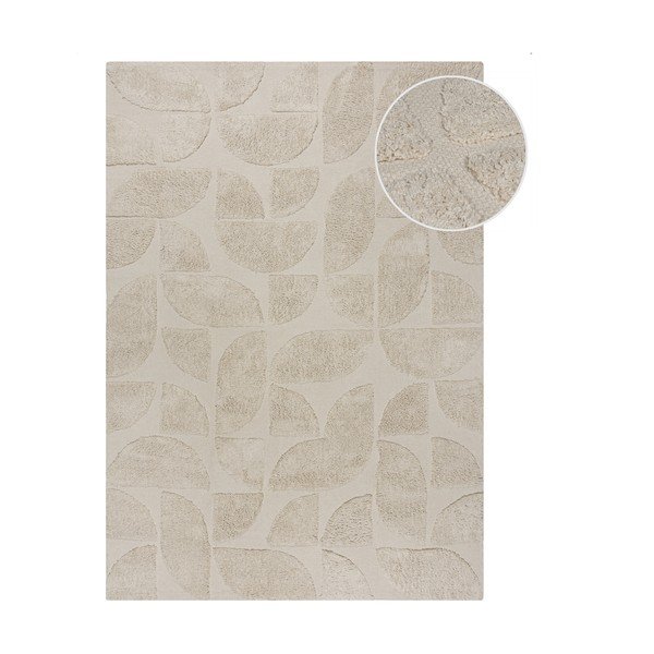 Covor crem țesut manual din bumbac 80x150 cm Ada Arch Geo – Flair Rugs