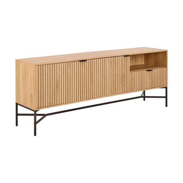 Comodă în culoare naturală cu aspect de lemn de stejar 180x70x40 cm Jaipur – Actona-image-1