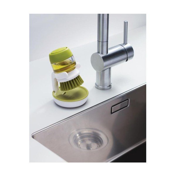 Perie cu dozator și suport Joseph Joseph Palm Scrub, verde-image-1