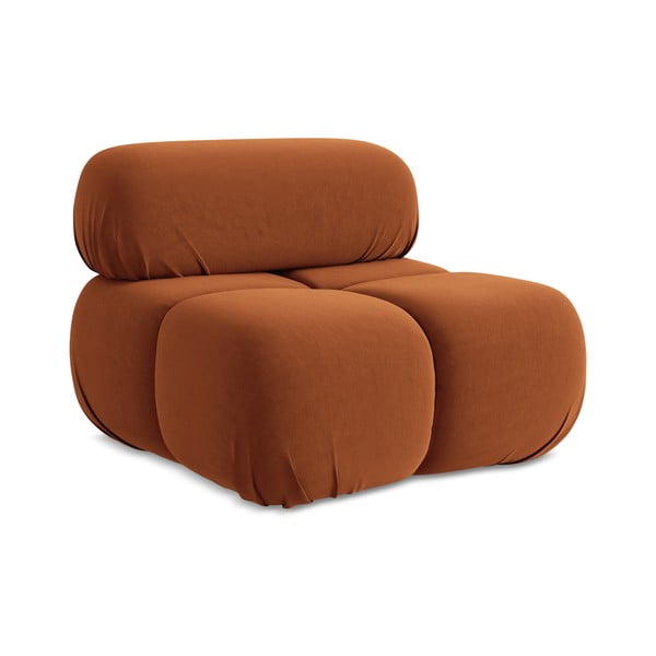 Modul pentru canapea modulară portocaliu cu tapițerie din catifea (de mijloc) Lokua – Makamii-image-1