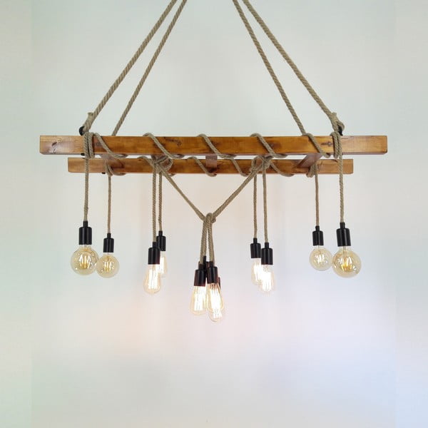 Plafonieră din lemn masiv de pin Merdiven-image-1