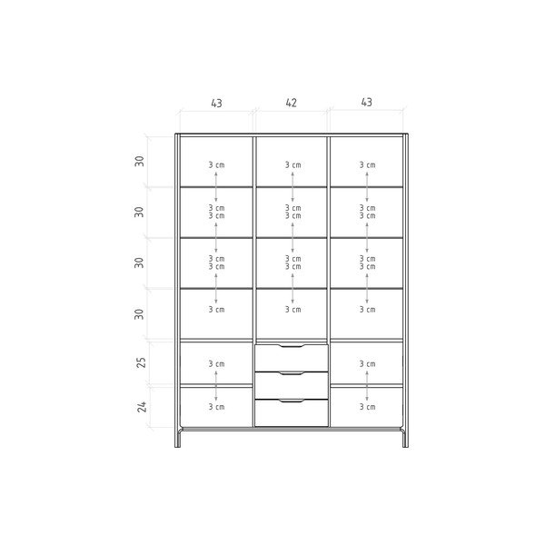 Vitrină în culoare naturală din lemn   de stejar 140x188 cm Twig – The Beds-image-4