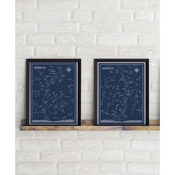 Set 2 postere Follygraph Little & Big Astronomer Blue, 30 x 40 cm