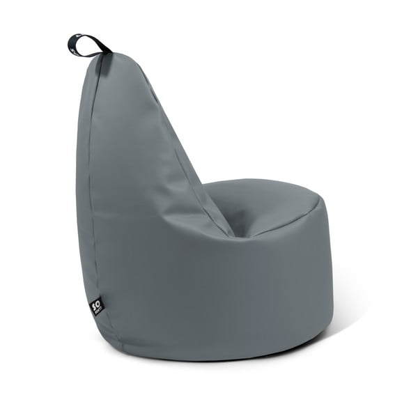 Fotoliu bean bag gri cu tapițerie din imitație de piele Lull XL – So Soft?-image-3