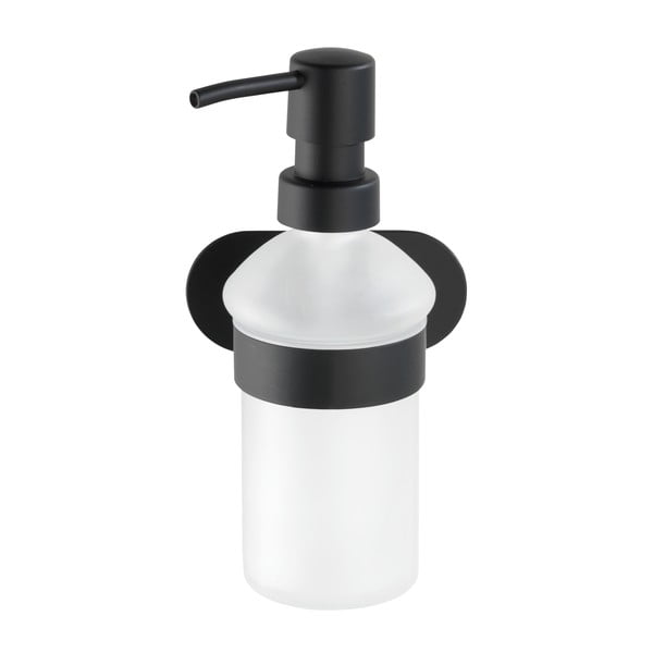 Dozator săpun cu suport de perete din oțel inoxidabil Wenko Orea Trubo-Loc®, negru mat-image-2