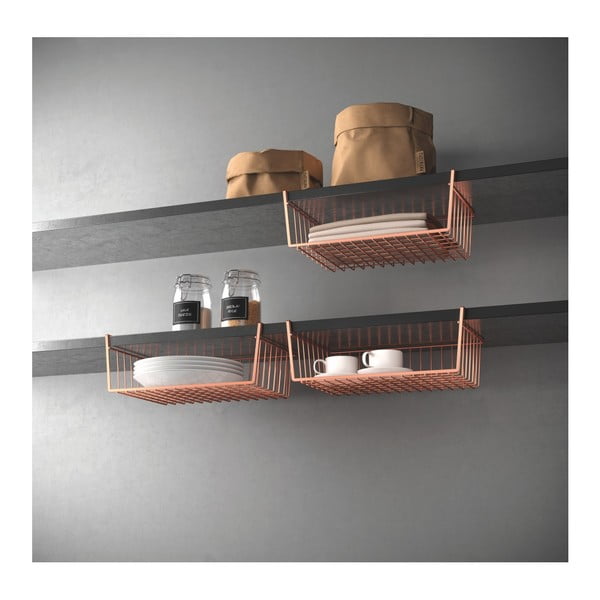 Coș de agățat pe raft arămiu, lățime 40 cm  Metaltex -image-3