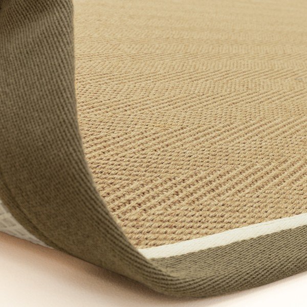 Covor kaki/în culoare naturală reversibil, țesut manual din iută 240x340 cm Bordo Herringbone Khaki – Asiatic Carpets-image-3