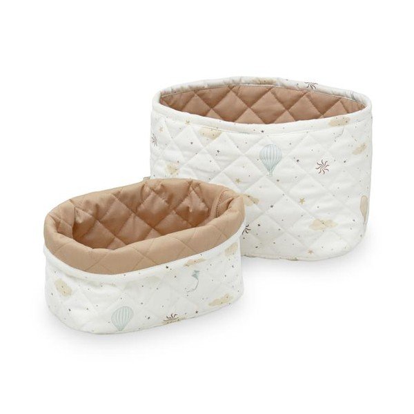 Coșuri de jucării pentru copii crem/maro deschis 2 buc. din material textil ø 24x17 cm Dreamland/Camel – Cam Cam Copenhagen