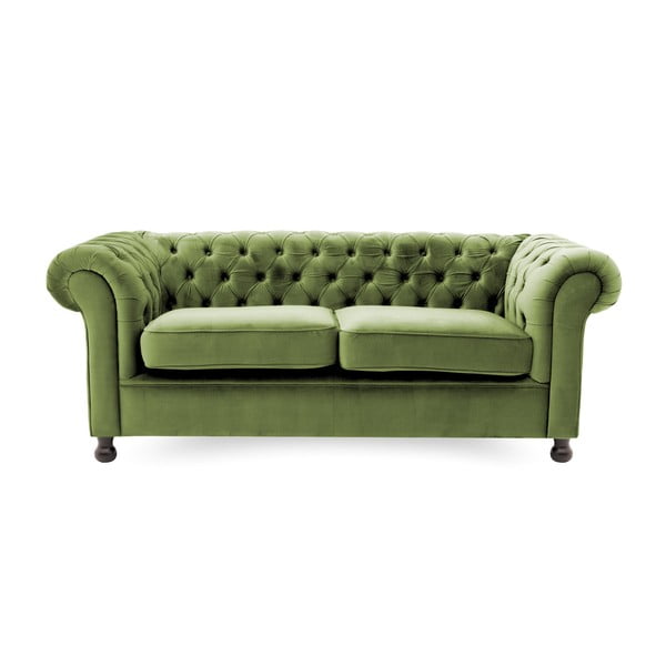 Canapea cu 3 locuri Vivonita Chesterfield, verde oliv