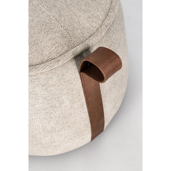 Puf grej cu tapițerie din chenille Anila – Bizzotto-image-1