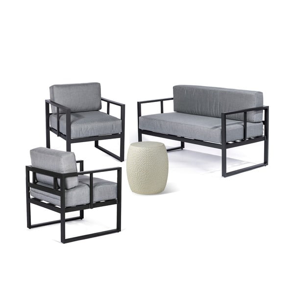 Set mobilier de grădină gri din aluminiu pentru 4 persoane – Bonami Essentials