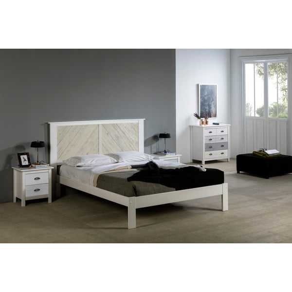 Pat dublu Marckeric Roma, 140 x 190 cm, alb-image-1