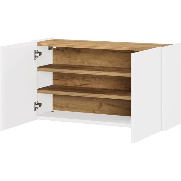 Dulap alb cu aspect de lemn de stejar suspendat 93x52x29 cm Libbiano – Germania-image-2